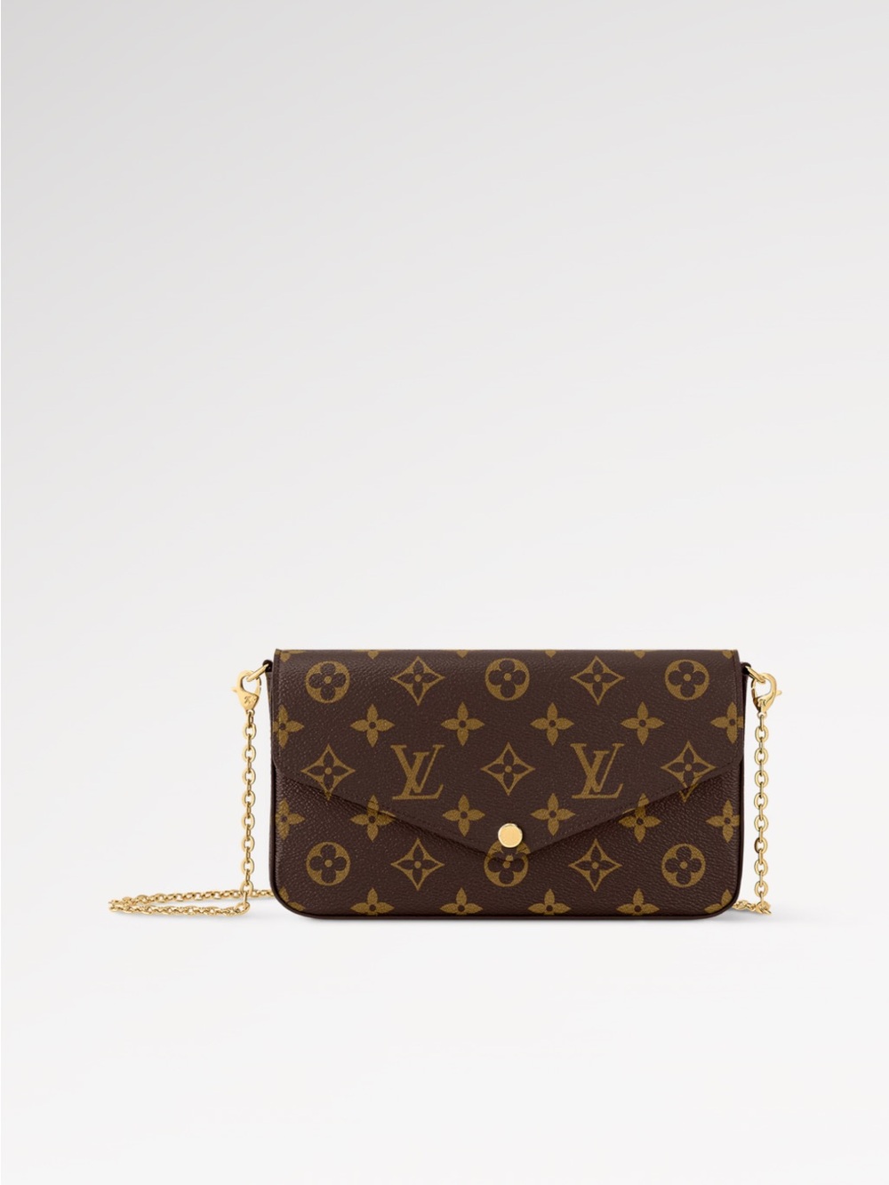 AUTHENTIC Louis Vuitton Monogram Crossbody Bag in Brown with Gold Chain - COA - Picture 4 of 17